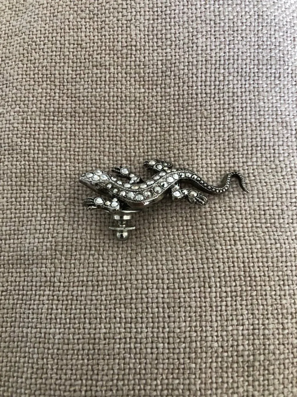 Kirks Folly Silver Toned Rhinestone Lizard Brooch Pin
